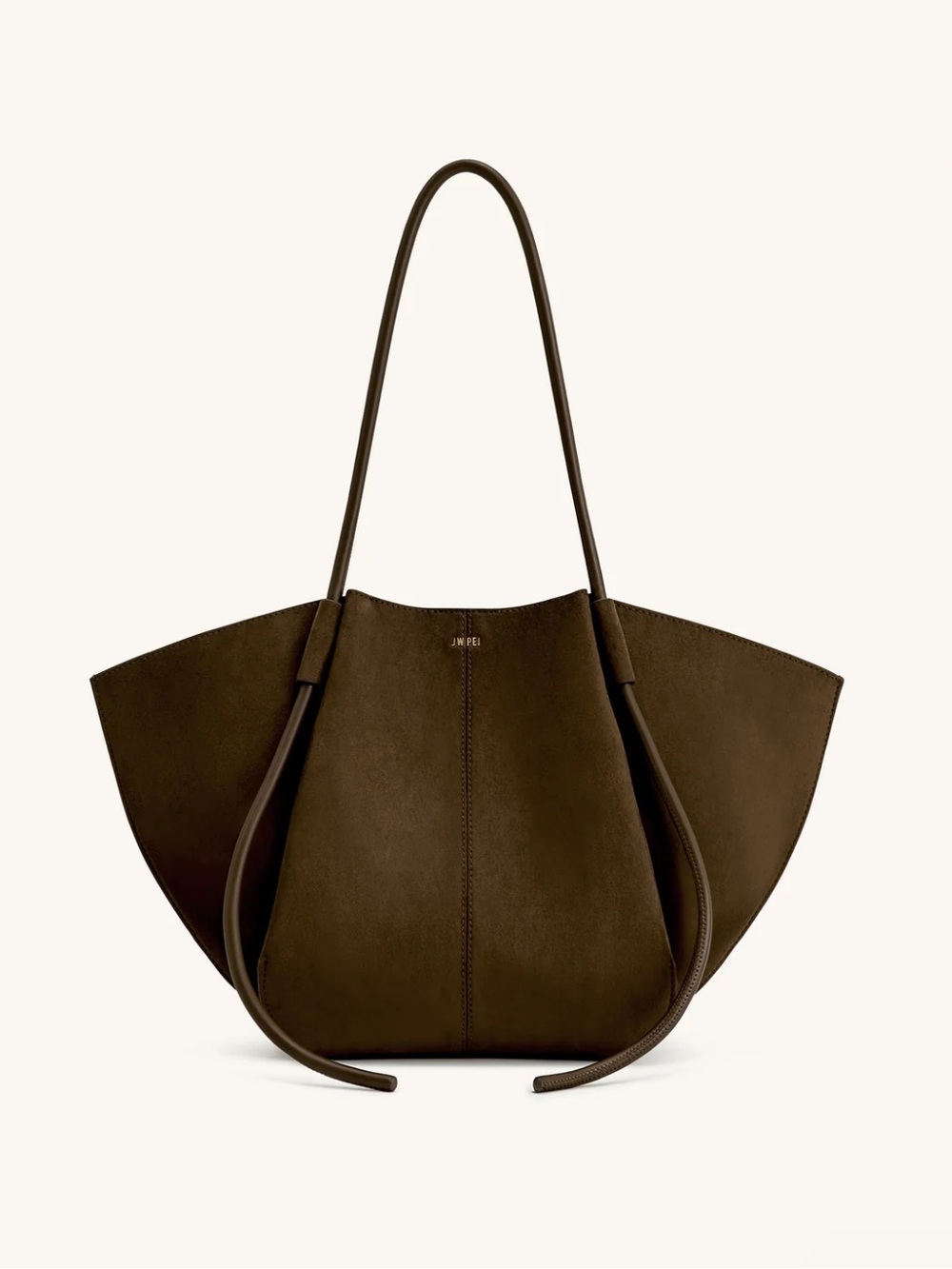JWPEI Dark Brown Faux Suede Tote Bag